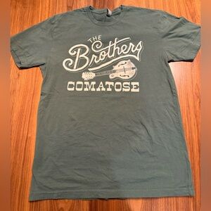 The Brothers Comatose band tee, medium, sage green